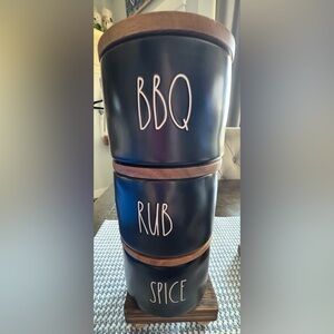 Rae Dunn Black Spice Storage Cellar